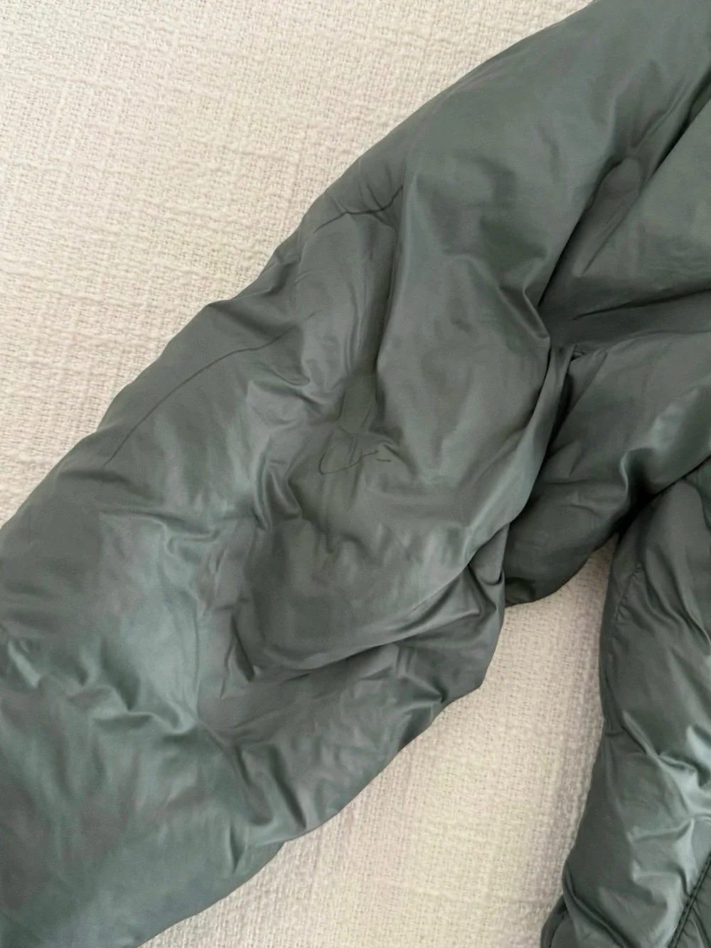 Zara Kids Hooded Quilted Reversible Puffer Jacket - Charcoal Green